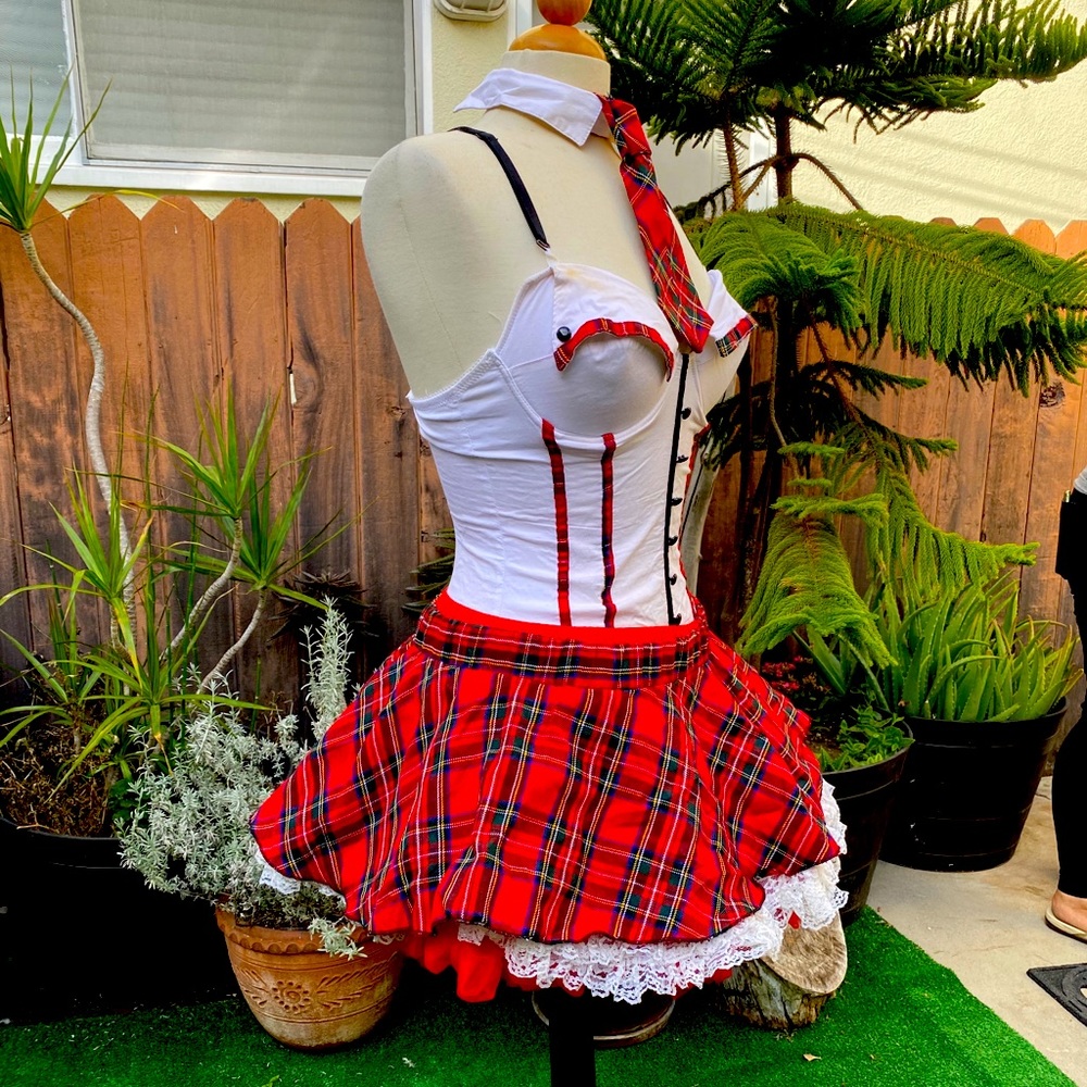 Renaissance Halloween Costume in Tartan Plaid S/M